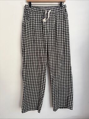 Pact Organic Cotton Black cream check Flannel Pajama Pants Men's Size XS